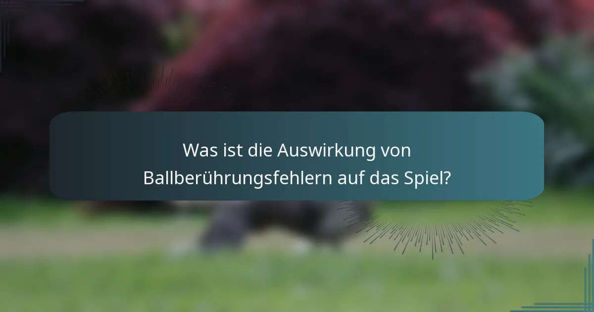 Was ist die Auswirkung von Ballberührungsfehlern auf das Spiel?