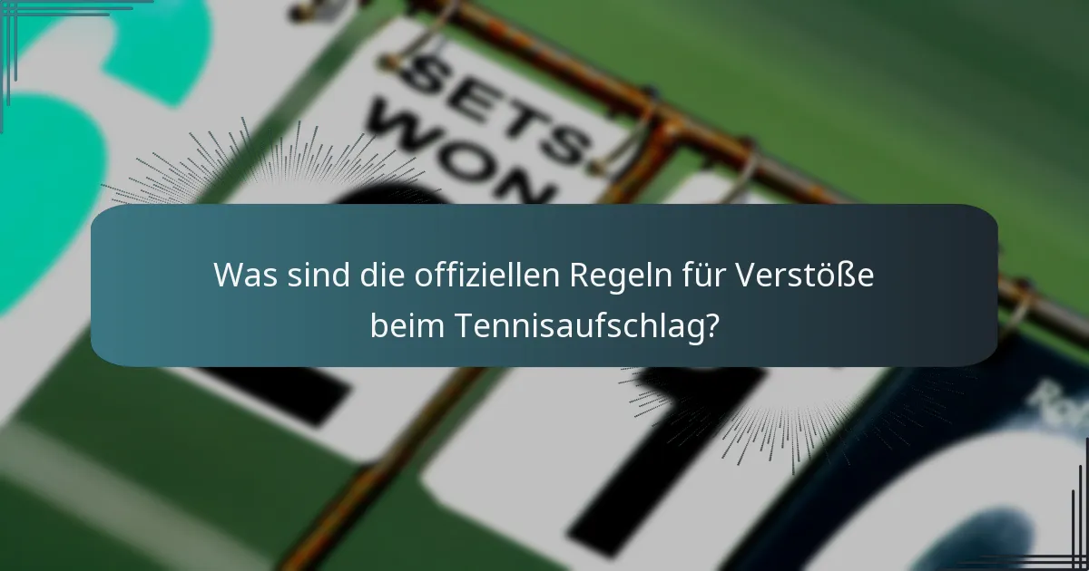 Was sind die offiziellen Regeln für Verstöße beim Tennisaufschlag?
