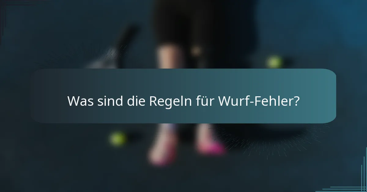 Was sind die Regeln für Wurf-Fehler?