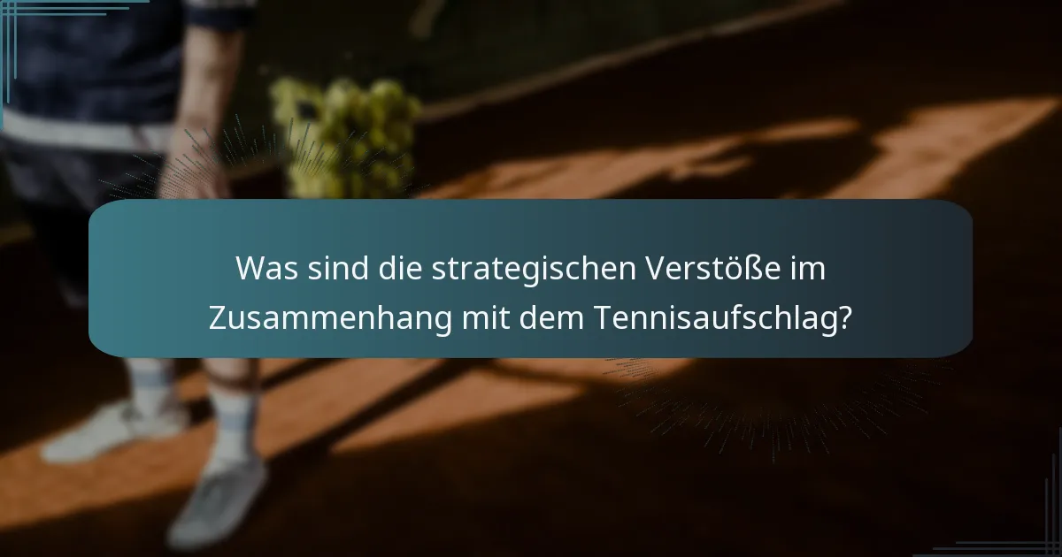 Was sind die strategischen Verstöße im Zusammenhang mit dem Tennisaufschlag?