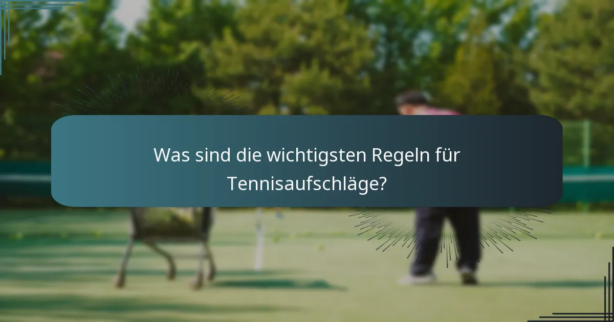 Was sind die wichtigsten Regeln für Tennisaufschläge?