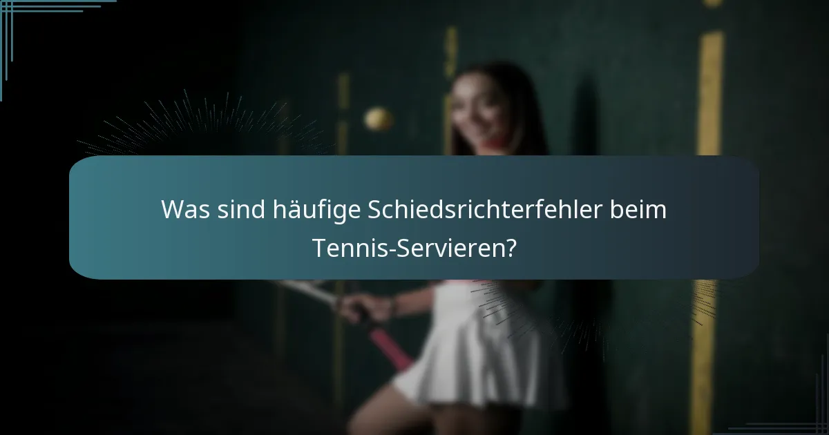 Was sind häufige Schiedsrichterfehler beim Tennis-Servieren?