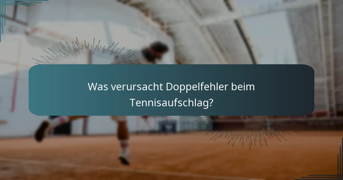 Was verursacht Doppelfehler beim Tennisaufschlag?