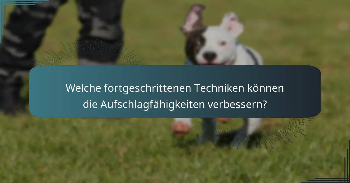 Welche fortgeschrittenen Techniken können die Aufschlagfähigkeiten verbessern?
