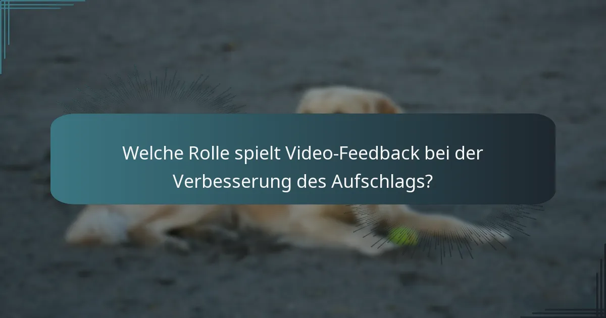 Welche Rolle spielt Video-Feedback bei der Verbesserung des Aufschlags?