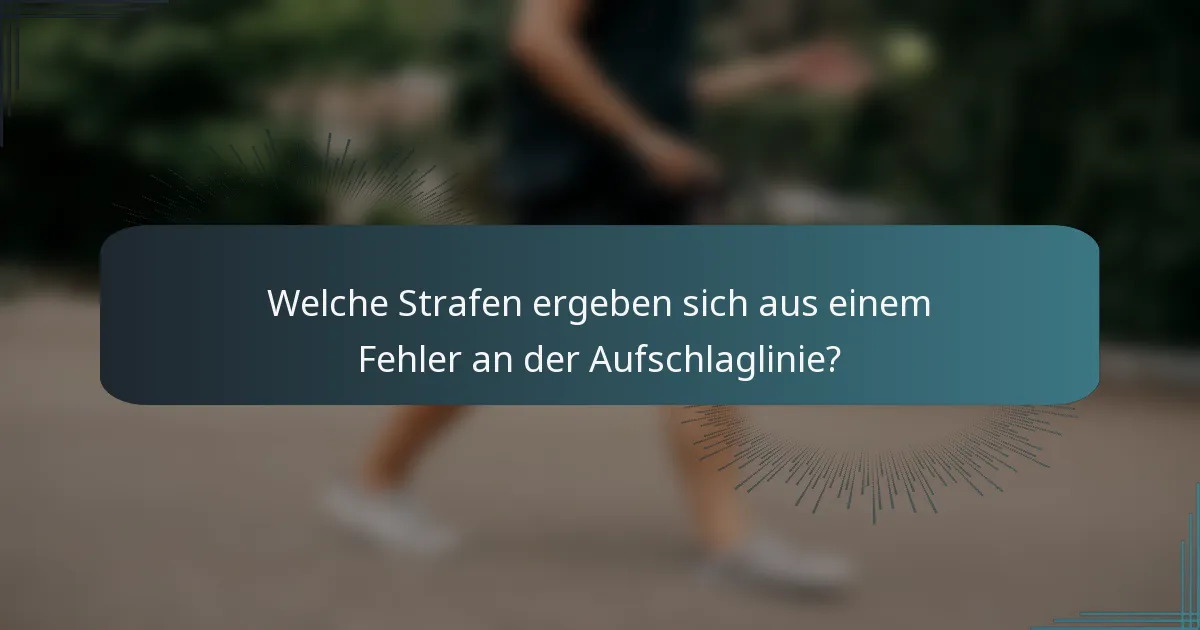 Welche Strafen ergeben sich aus einem Fehler an der Aufschlaglinie?