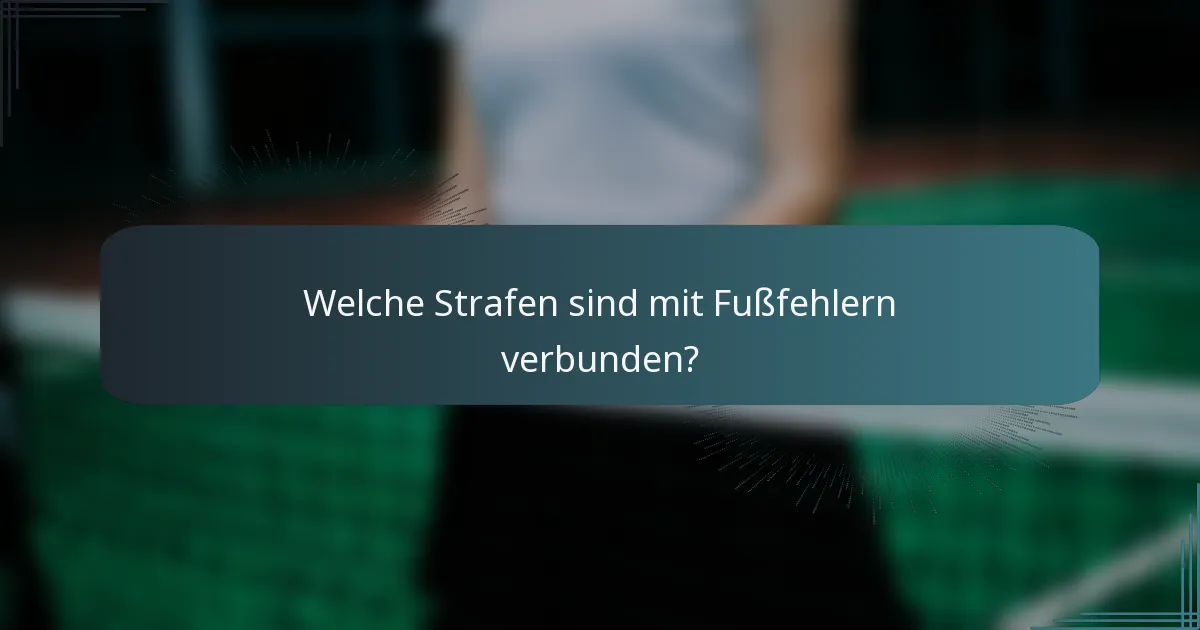 Welche Strafen sind mit Fußfehlern verbunden?