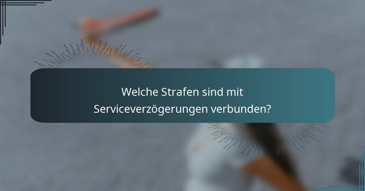 Welche Strafen sind mit Serviceverzögerungen verbunden?