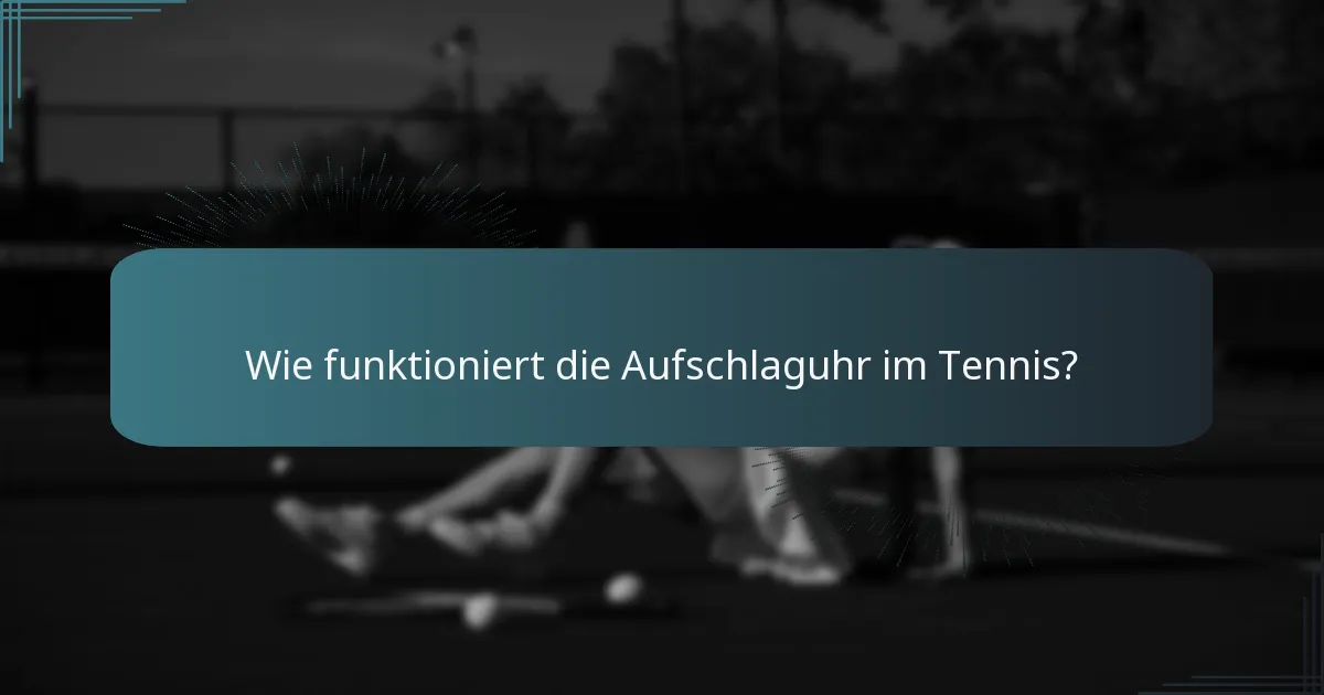 Wie funktioniert die Aufschlaguhr im Tennis?